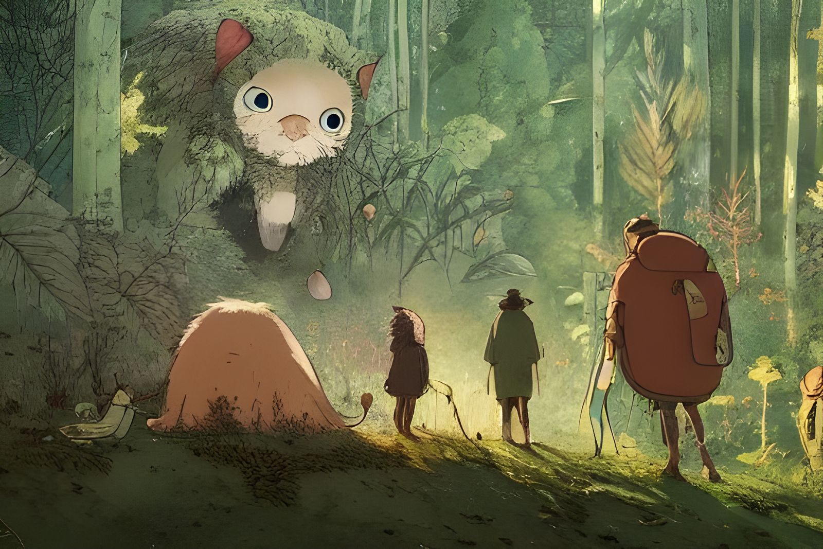 Forest Animals in Studio Ghibli Style
