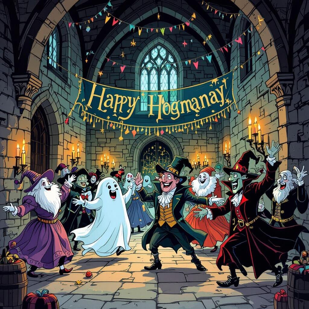 Monsters Celebrate Hogmanay in Scottish Castle