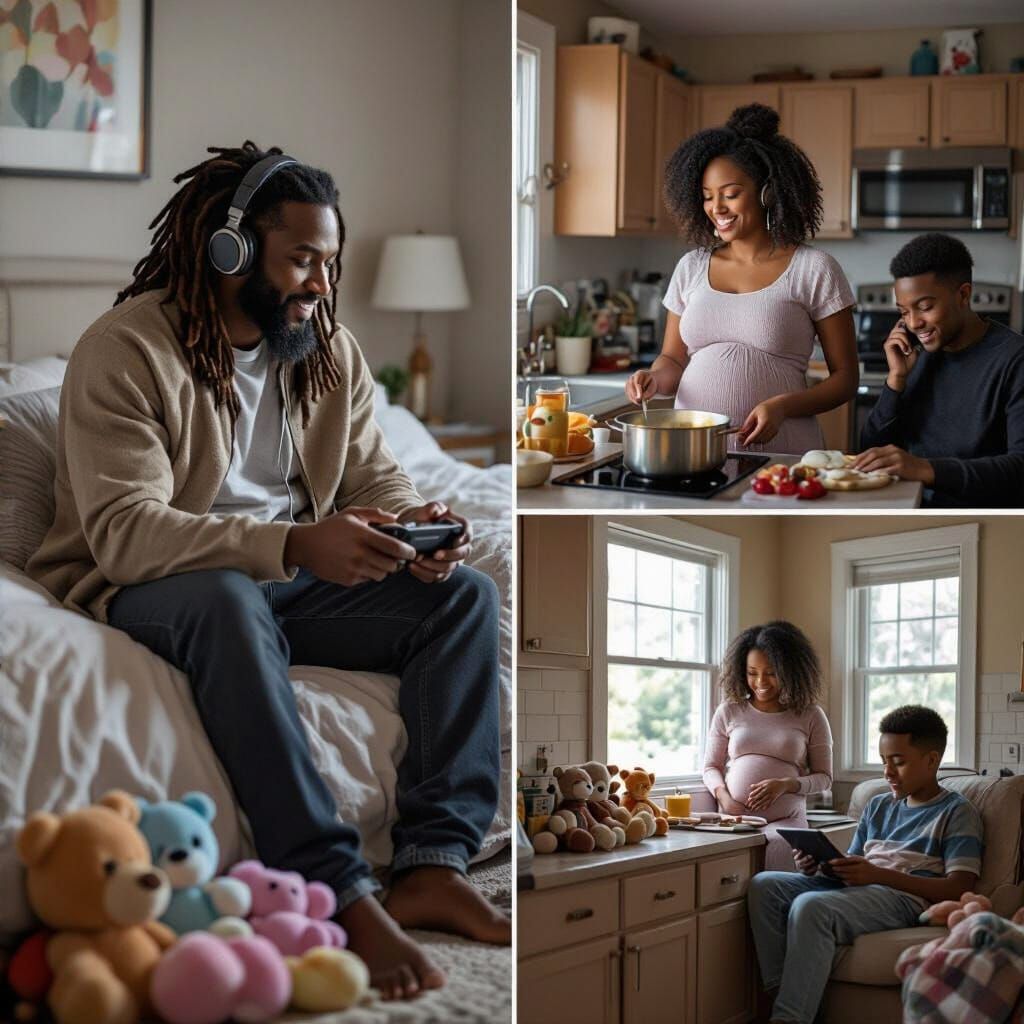 Family Collage in the Style of Contemporary Portraiture