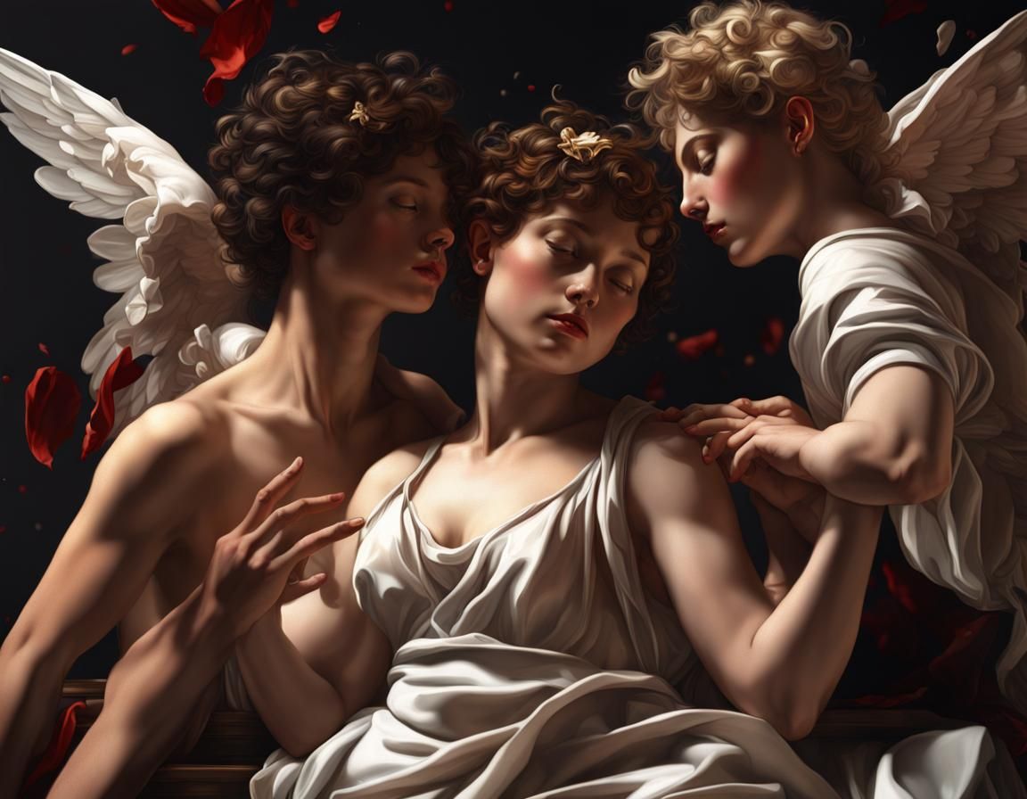 Cupid and Psyche in Baroque Style