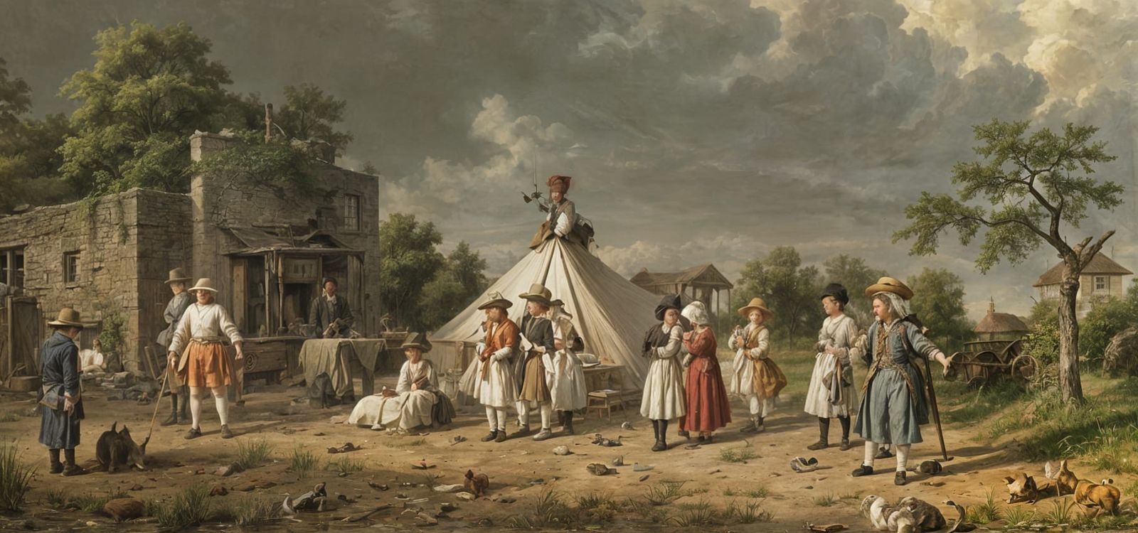 Fantastical Scene in 18th-Century Style