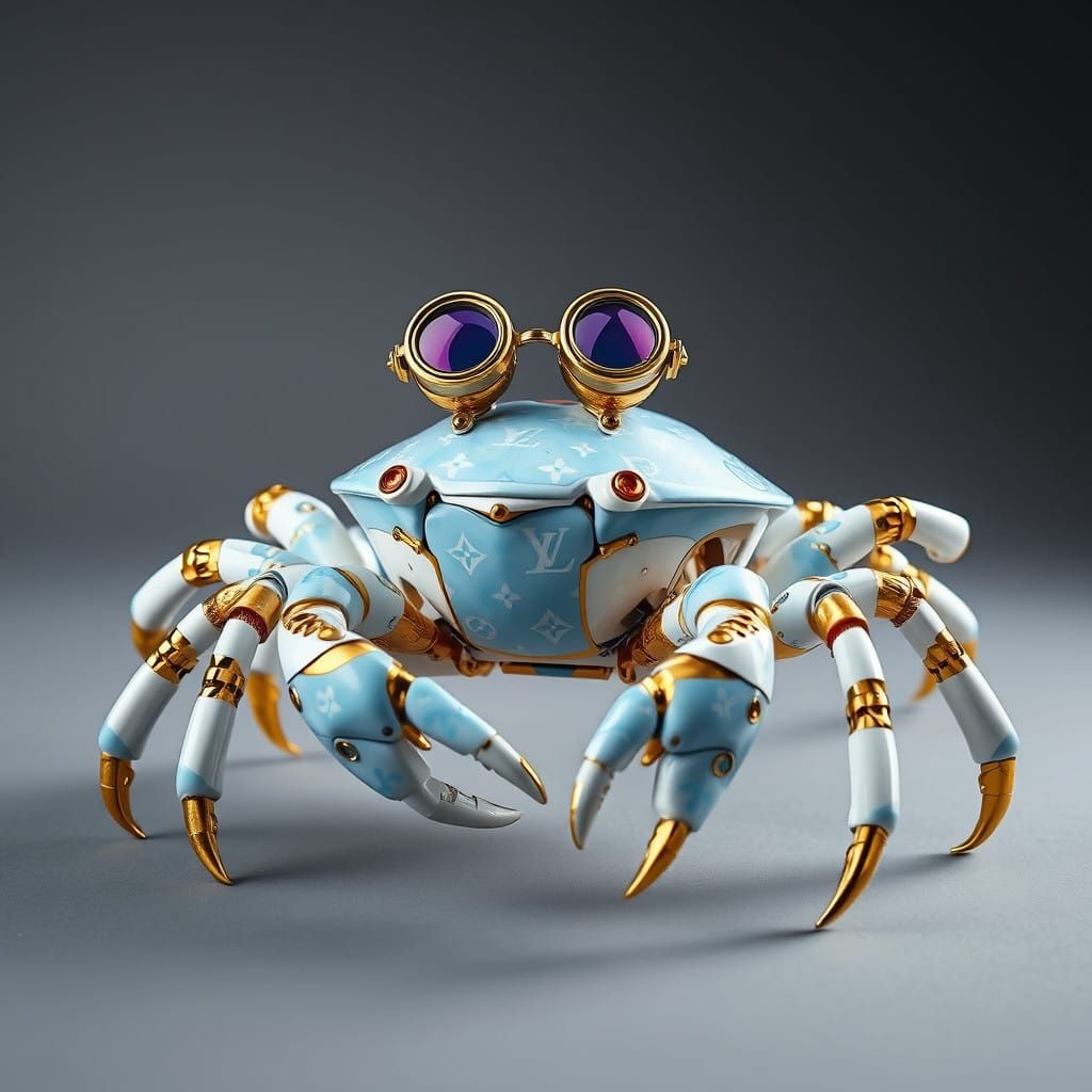 Luxury Robot Crab in Porcelain Style Ceramic