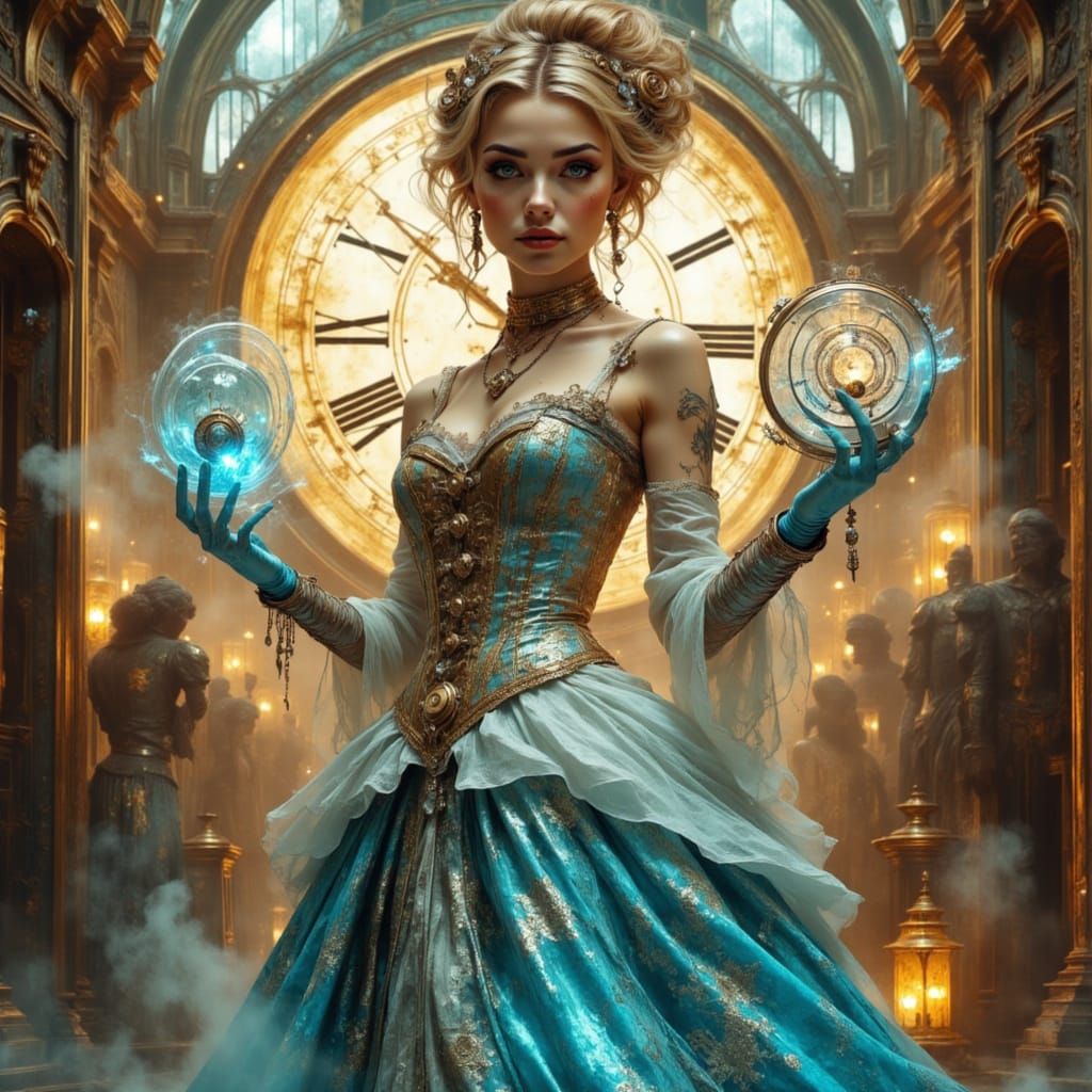 Steampunk Cinderella in Clockwork Ballroom