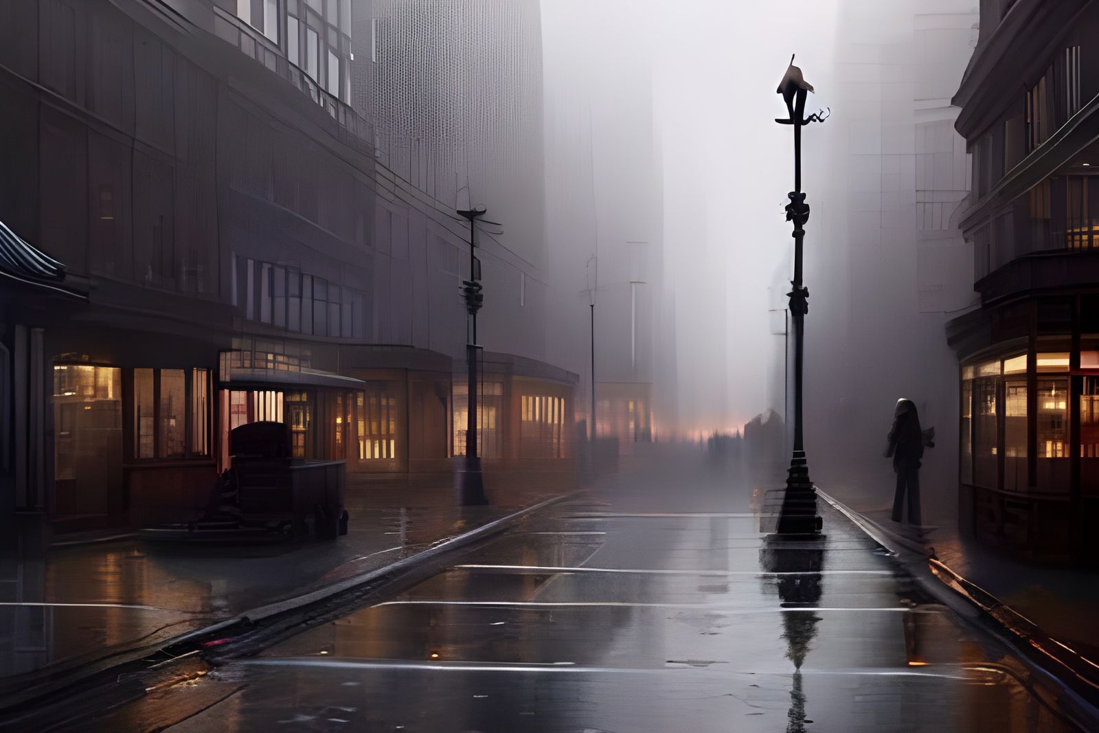 Noir Detective in Hyperrealistic Cityscape