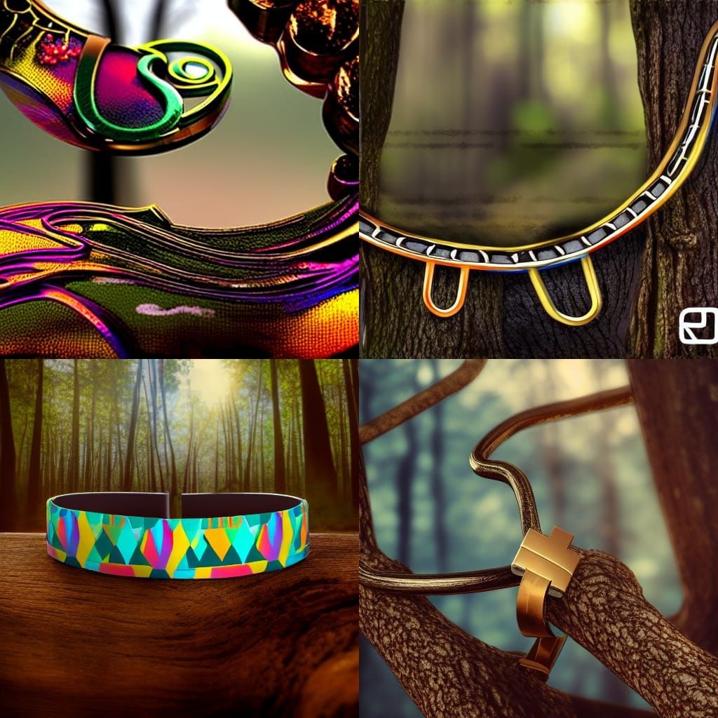 Bracelet in Forest: Geometric Pop Art Print