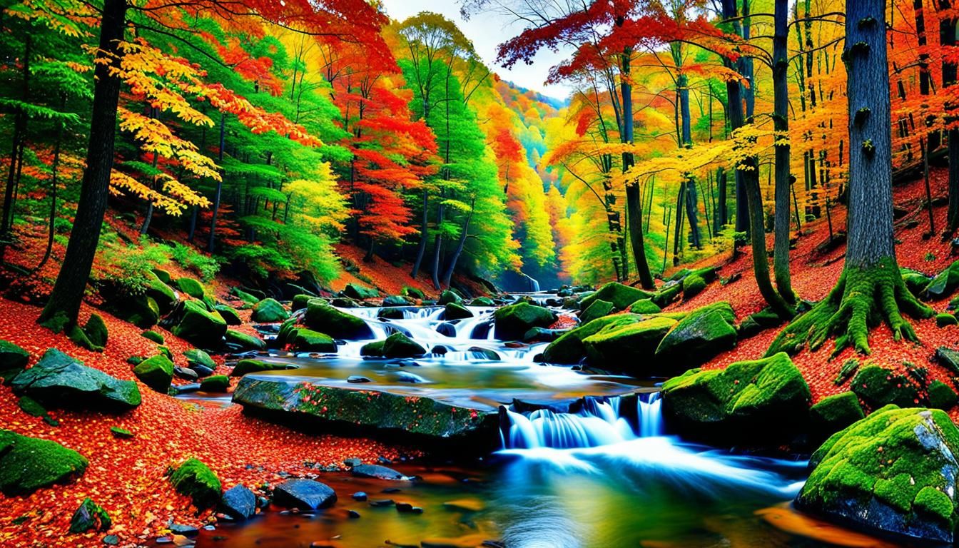 West Virginia Autumn Forest in Hyperrealism Style