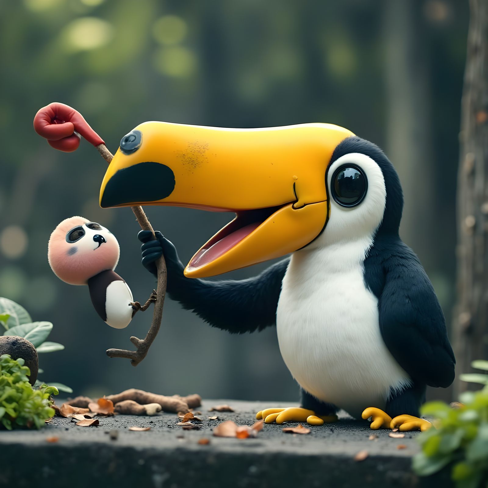 Toucan in 1930s Cartoon Style