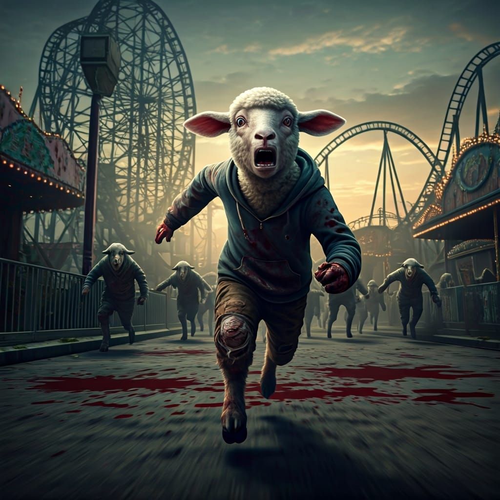 Lamb's Desperate Escape from Zombie Horde