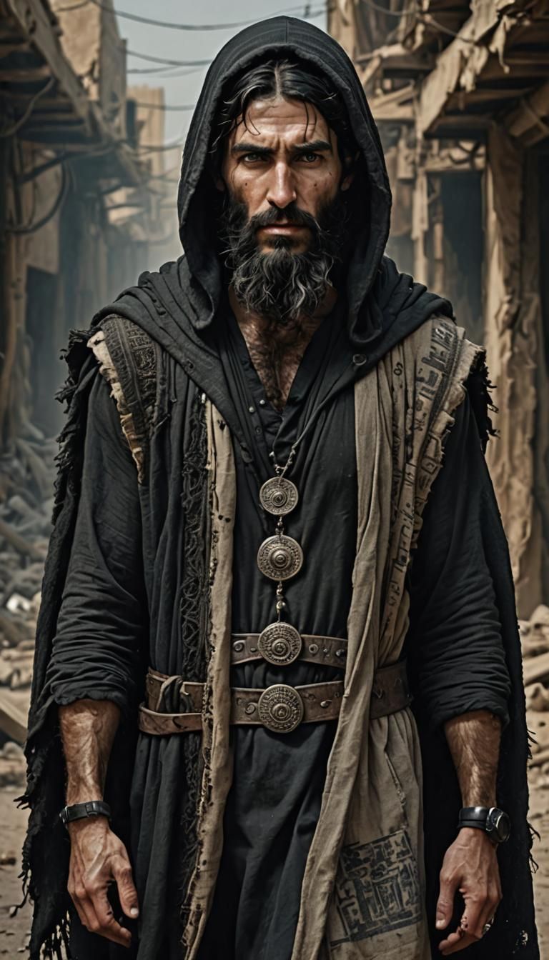 Post-Apocalyptic Man with Hypnotic Eyes