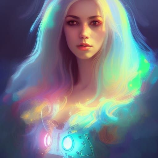 Amy Alexa Portrait in Art Nouveau Style