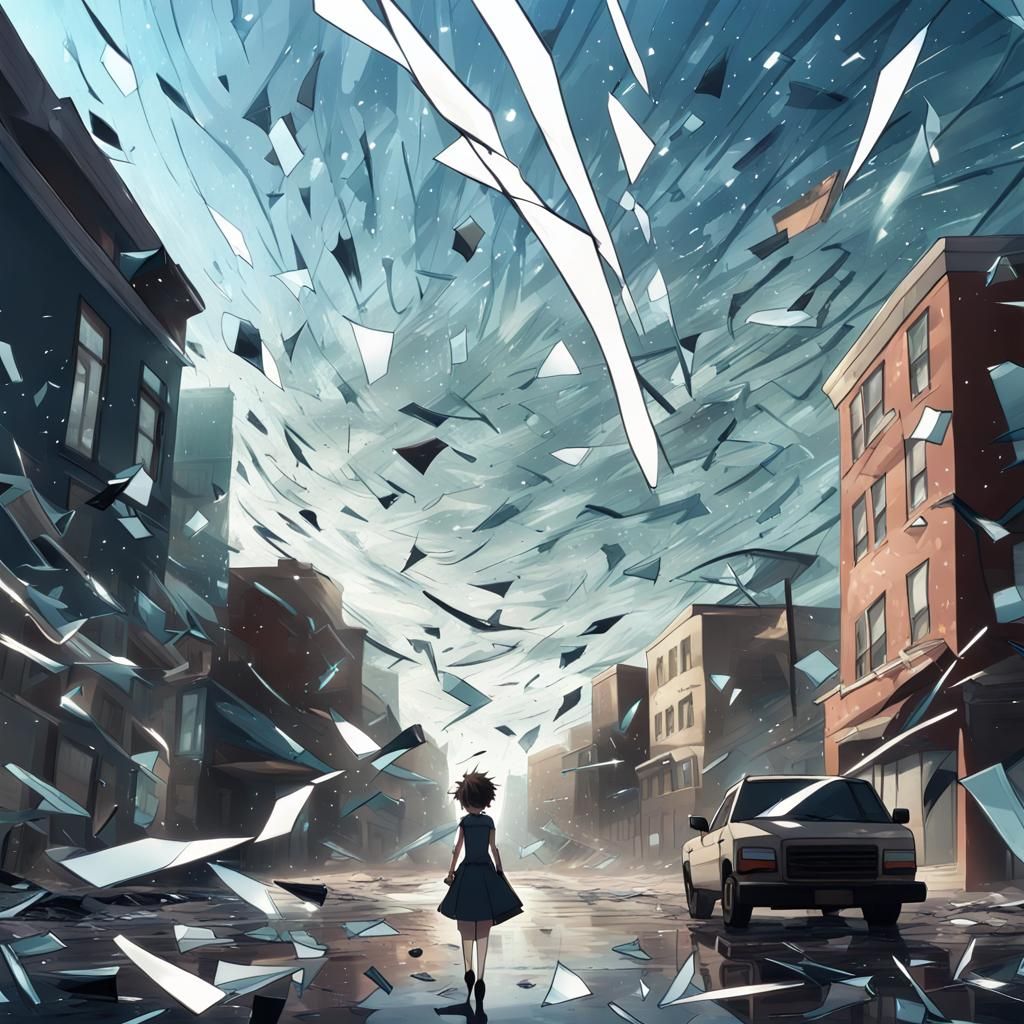 Anime Tornado of Shattered Glass Shards