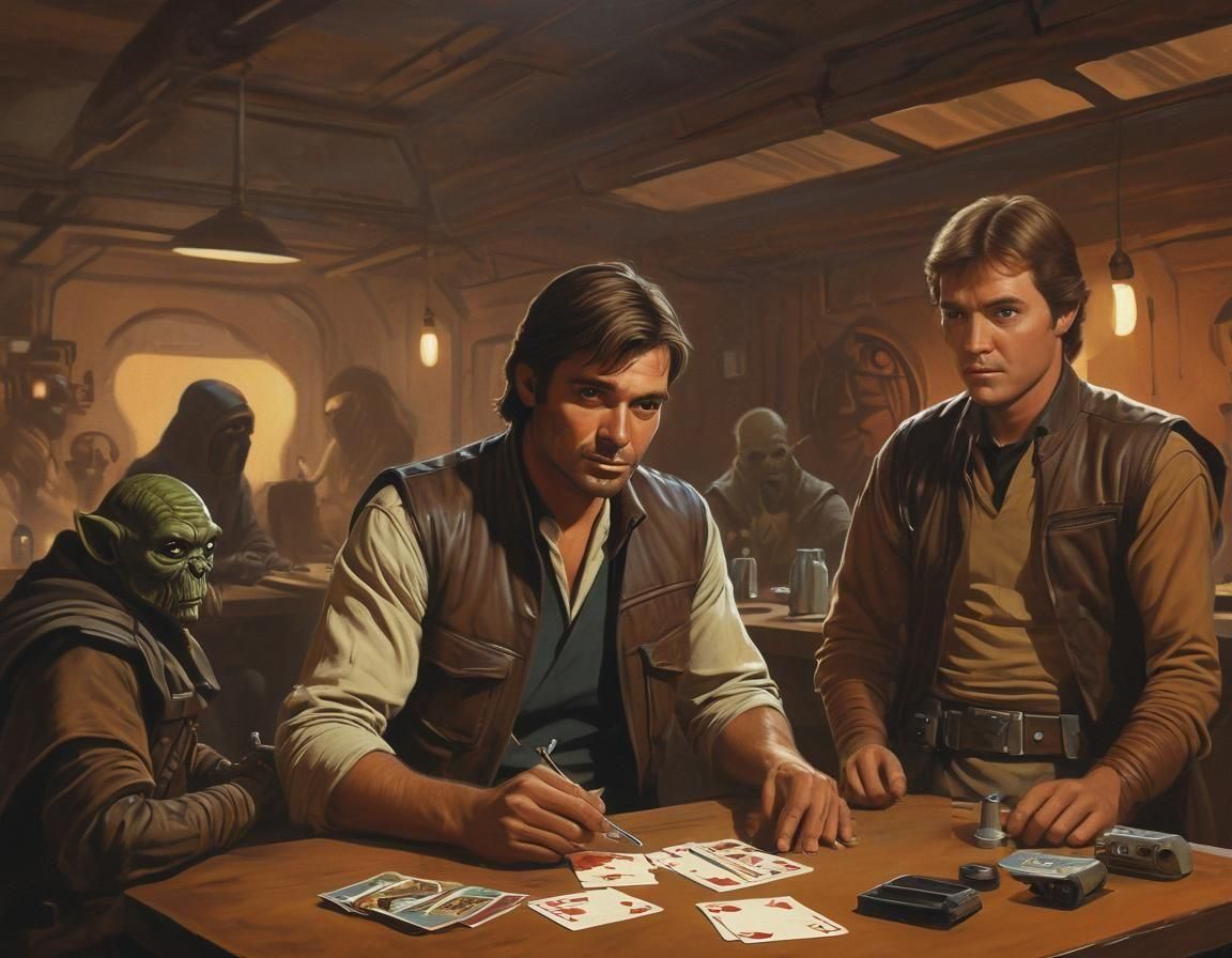 Man Playing Cards in Tatooine Cantina