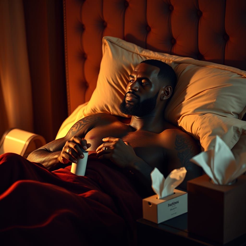 Lebron James in a Moment of Intimate Relaxation