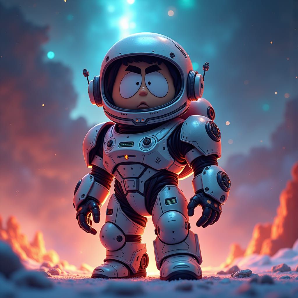 Timmeh as Space Marine in Realistic Anime Style