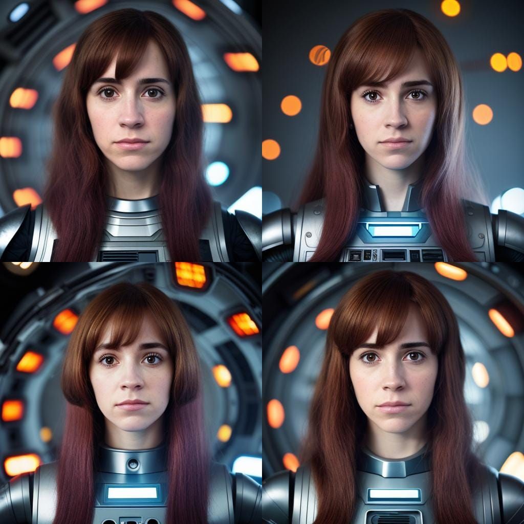 Hermione Granger as Retro Sci-Fi Fembot Portrait