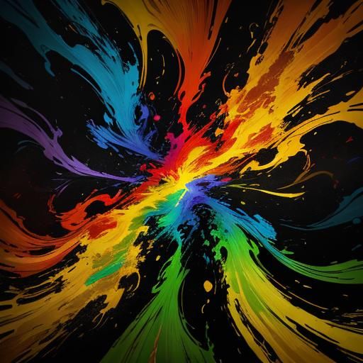 Vibrant Abstract Flames in Triadic Colors