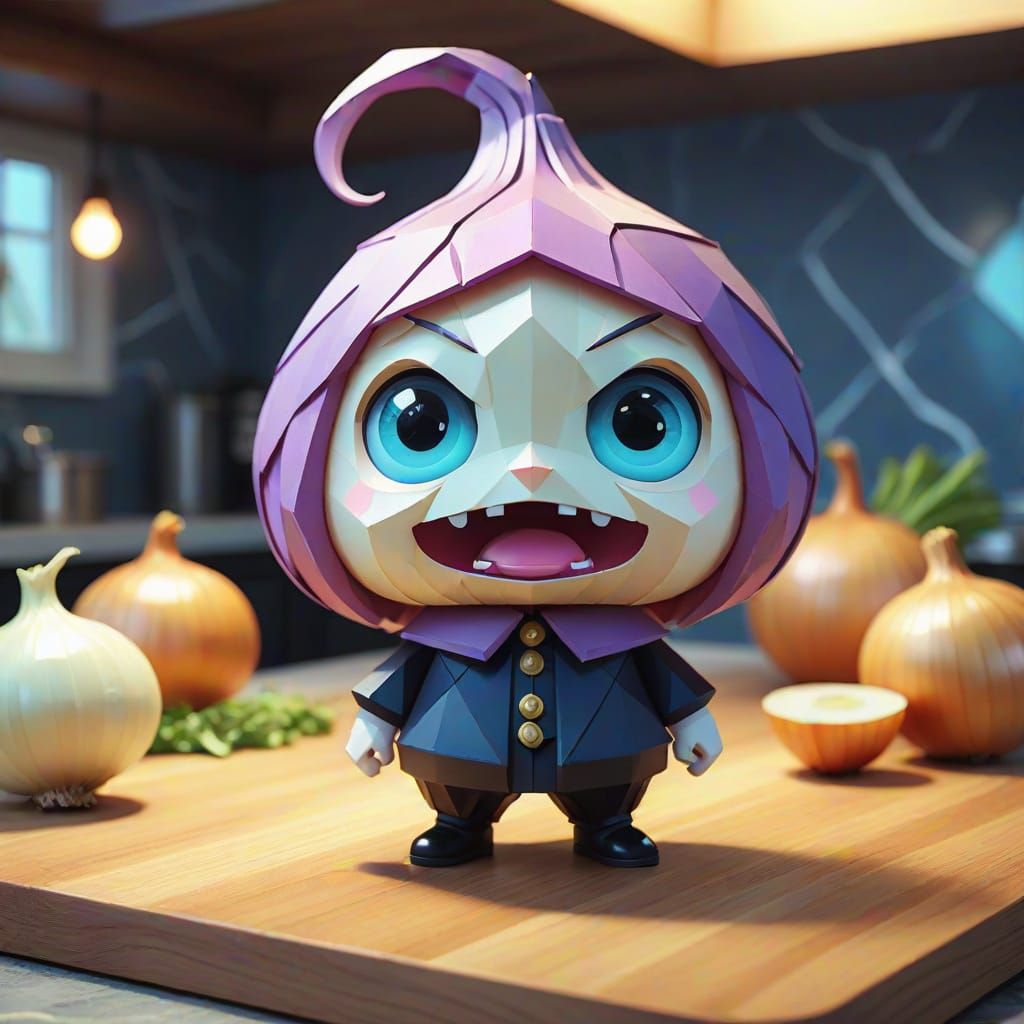 Vibrant Chibi-Style Kawaii Dreamscape with Glowing Utensils