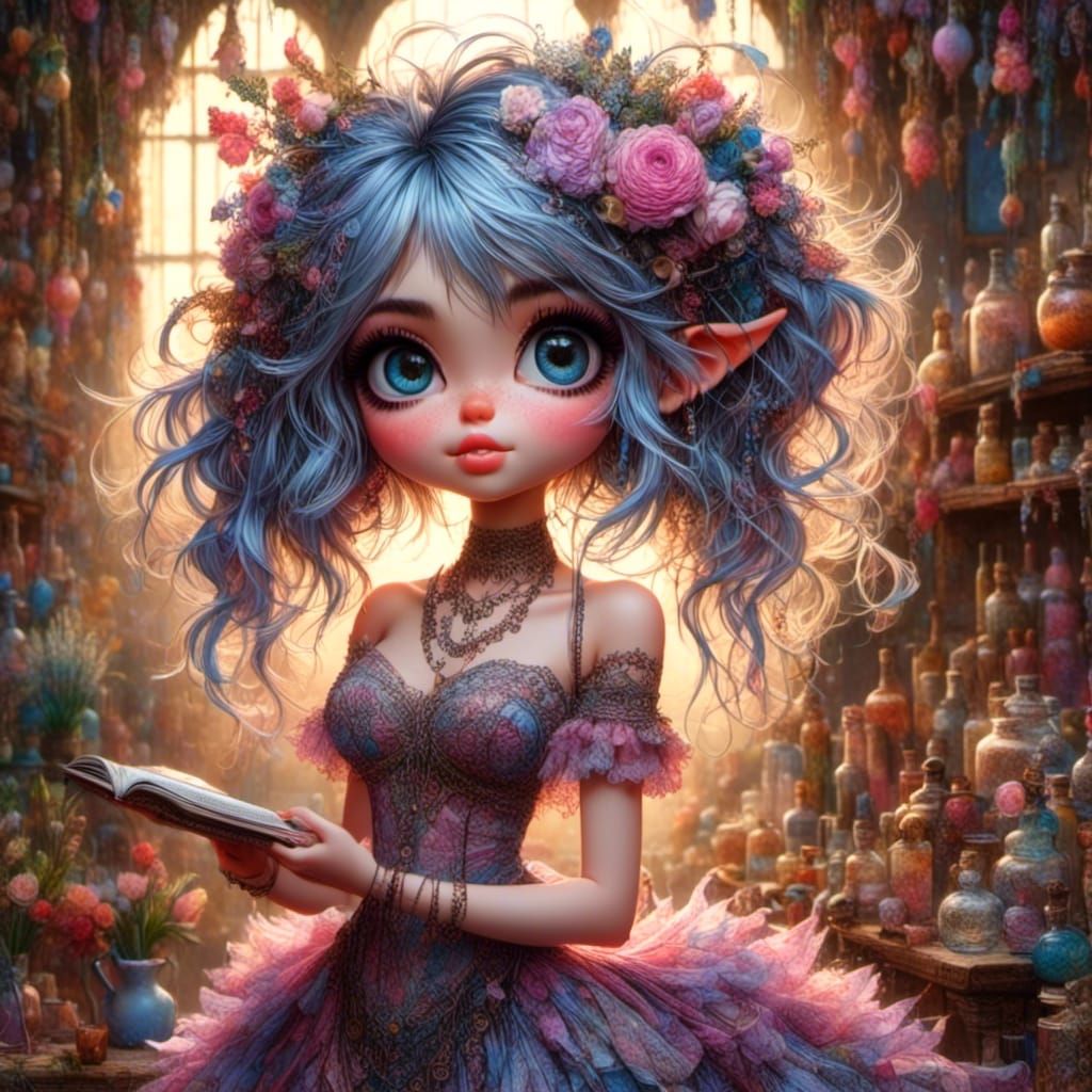 Girls Playing: Intricate Art Nouveau Masterpiece