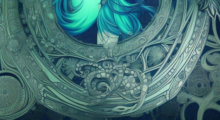 Anime Illustration with Intricate Details and Shiny Aura