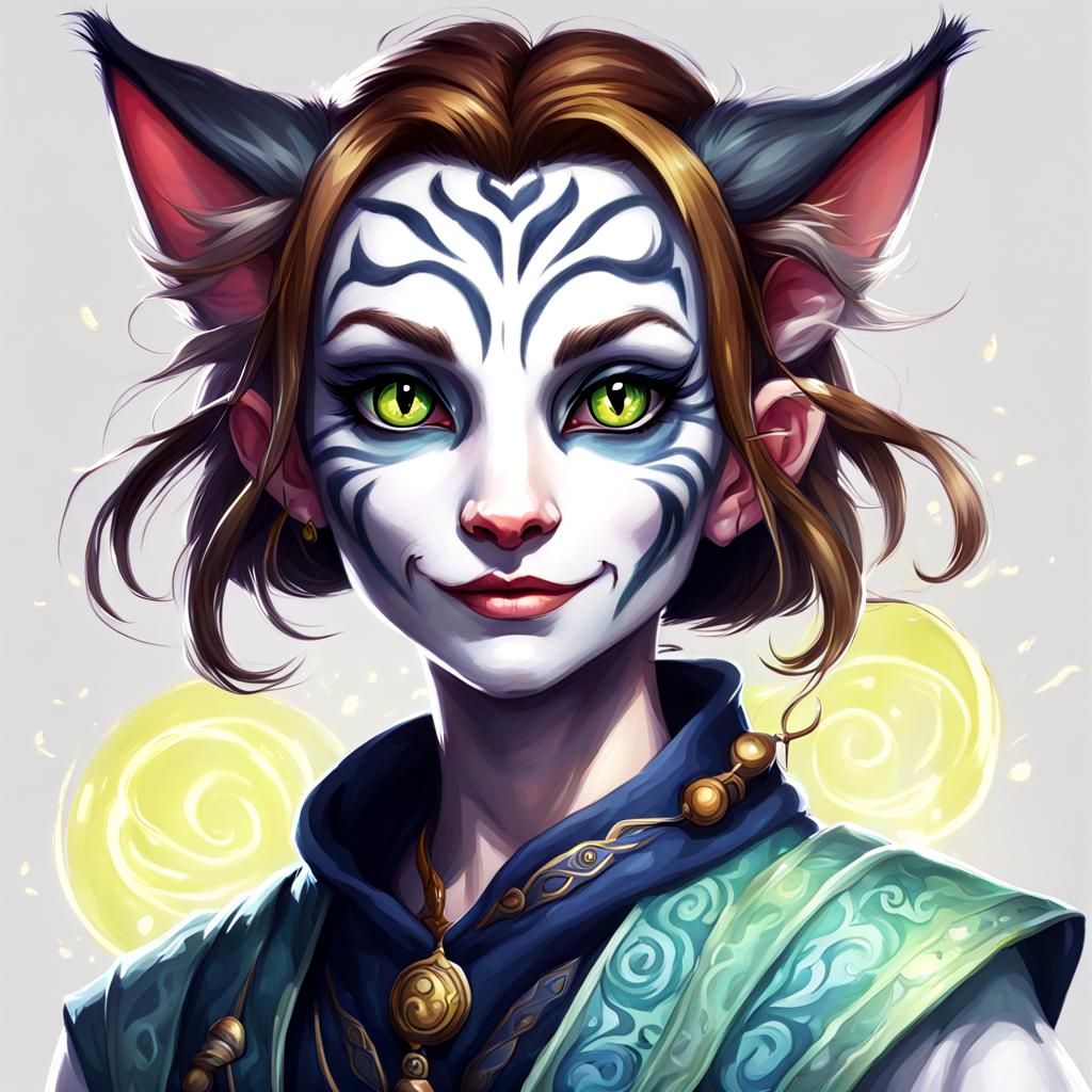 Mystical Werecat Fey Portrait
