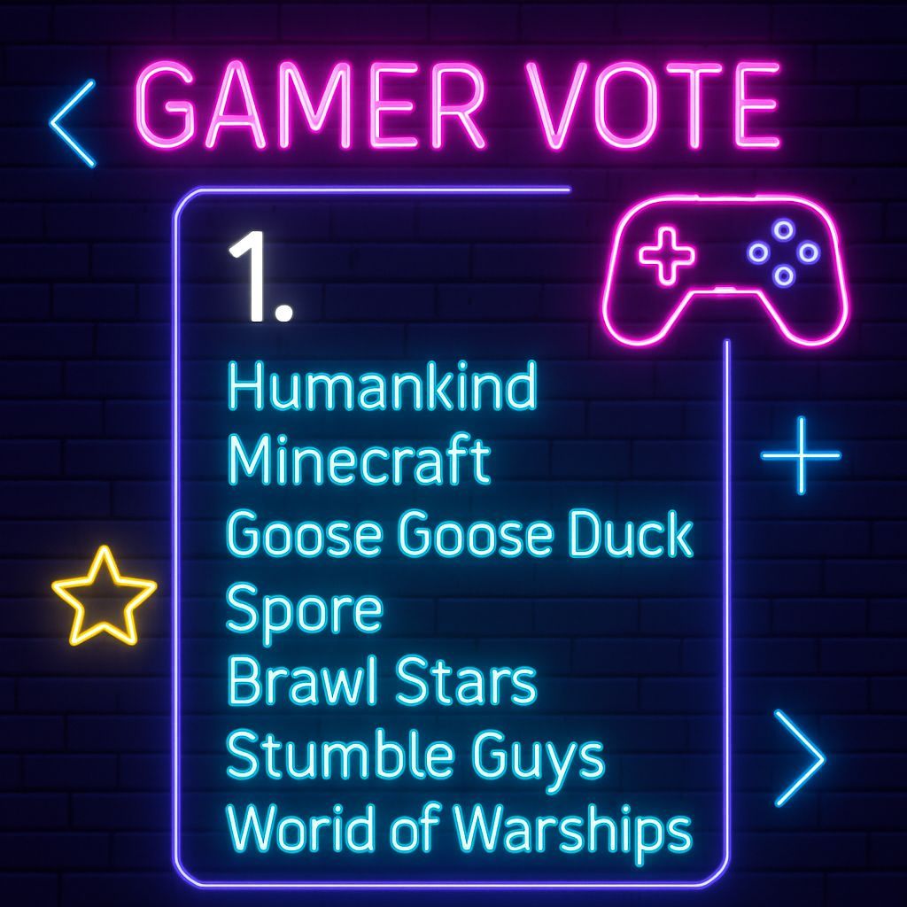Gamer's Choice Vote with Neon Background