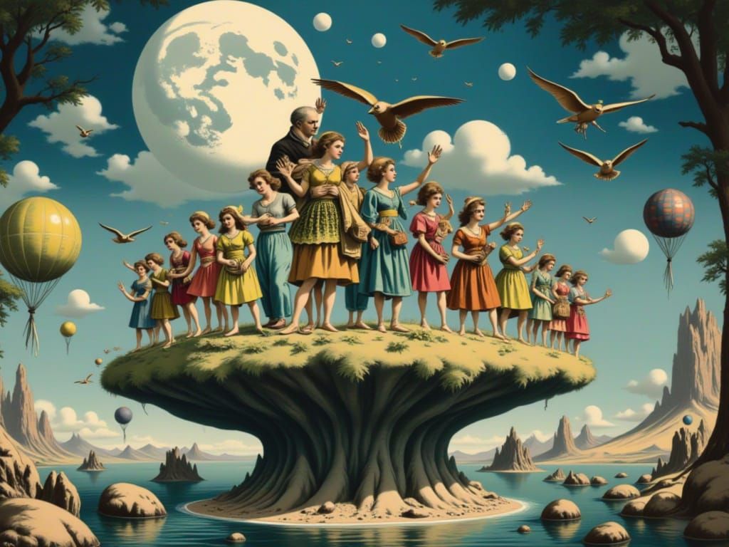 Klabauter-Girls Dance on a Levitating Monolith