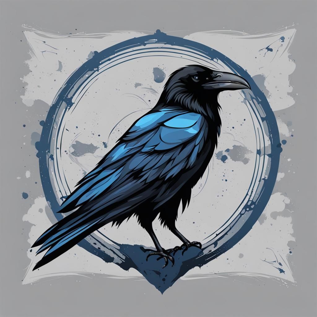 Raven Banner in Simple Artistic Style