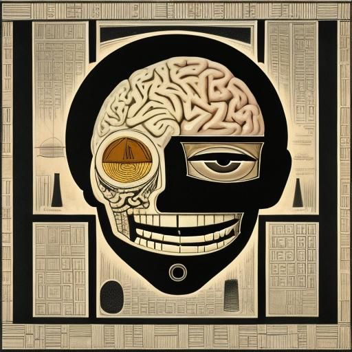 Cubist Brain Map in Juan Gris Style