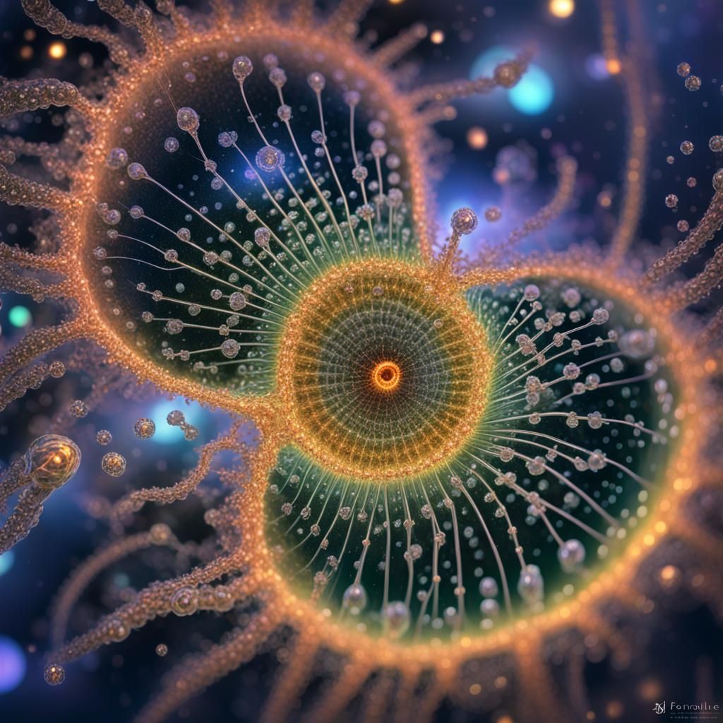 Diatom Swims Through Space in Surrealist Style