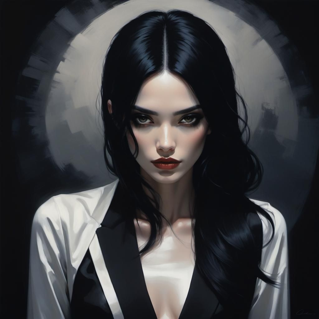 Woman in Chiaroscuro with Dramatic Lighting