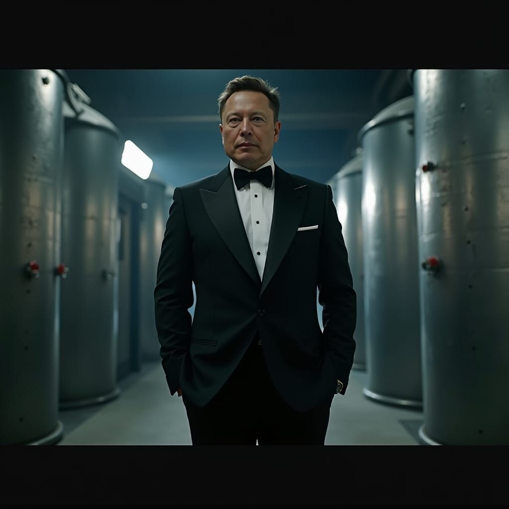Elon Musk in Tuxedo: Cinematic Portrait