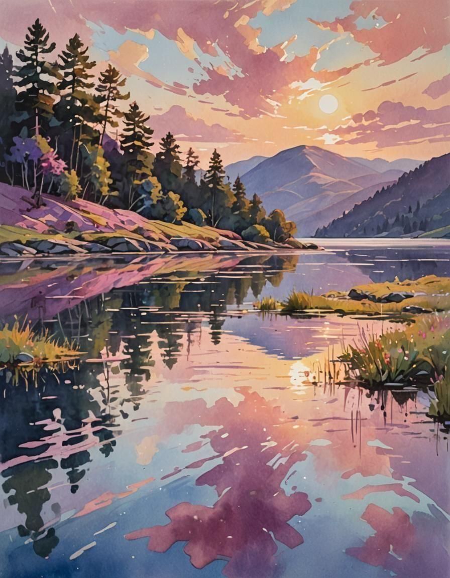 Abstract Landscape Painting Reflecting Muted Tones