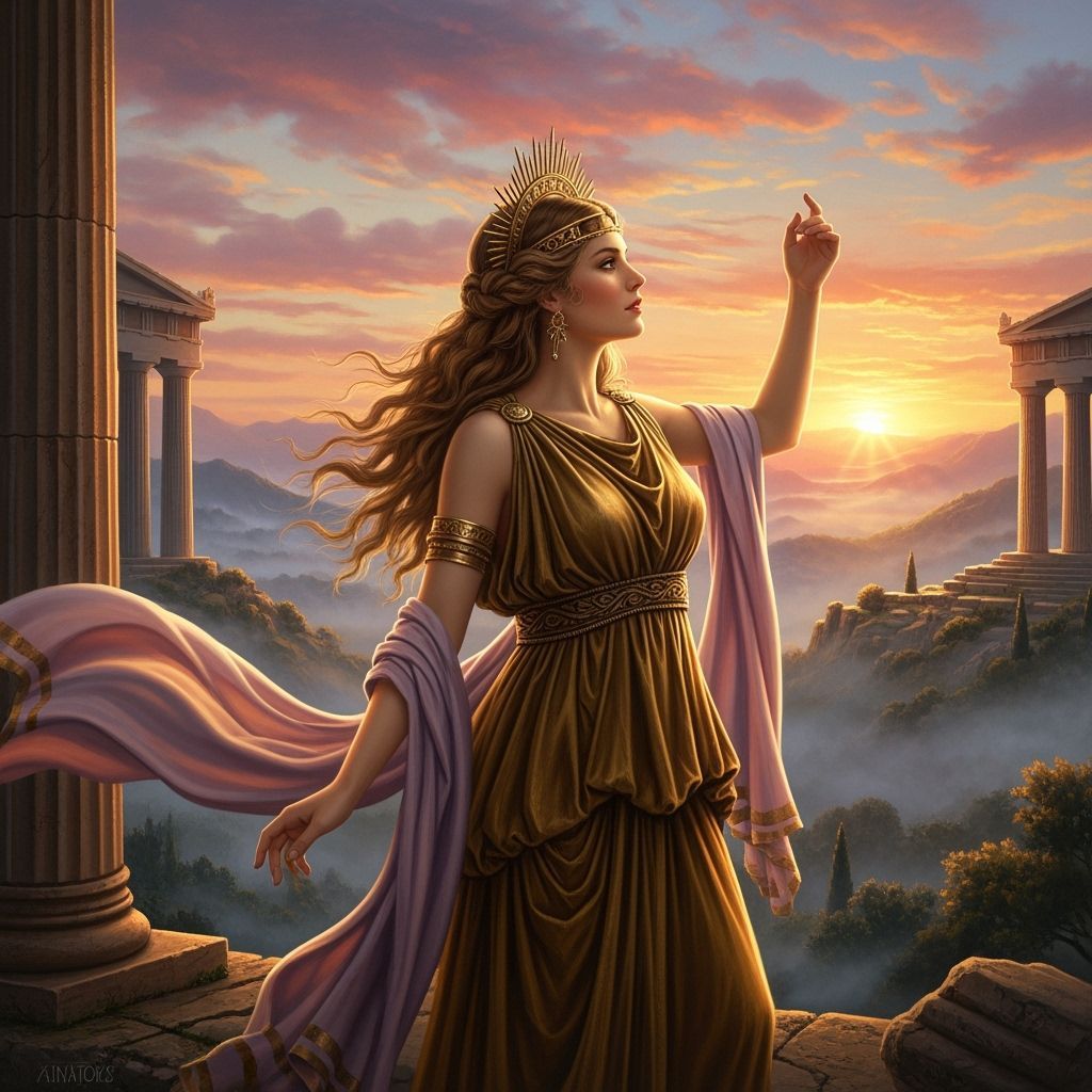 Greek Goddess Anatole Basking in Sunrise
