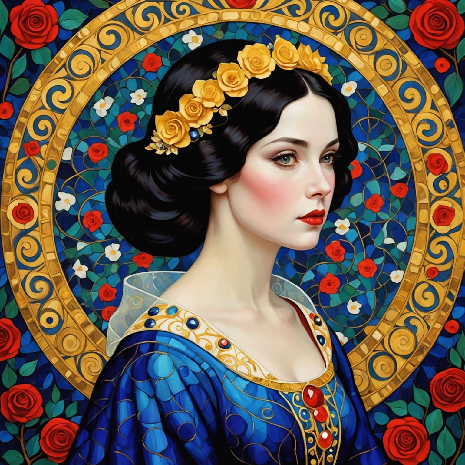 Snow White in Gustav Klimt Style