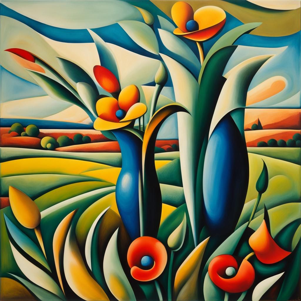 Flowers in a Field I