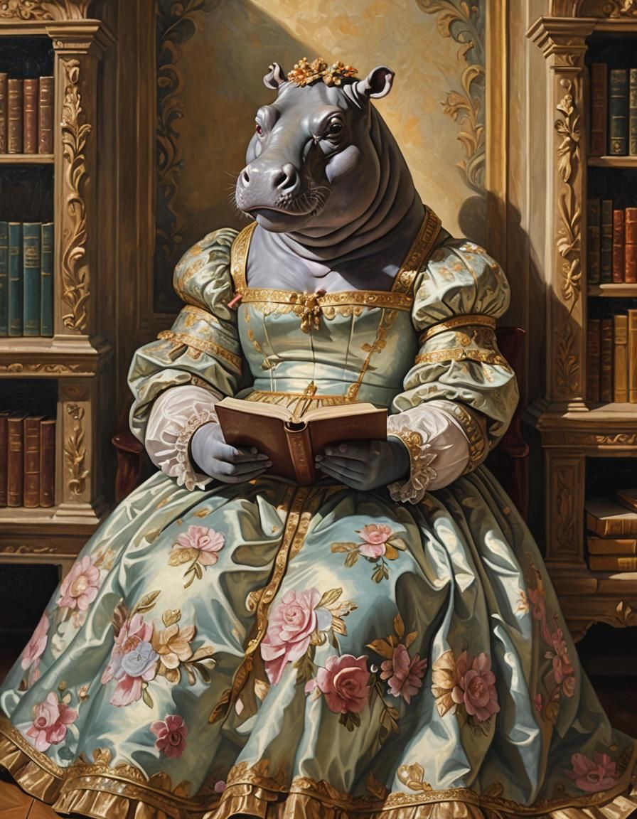Hippo Reader in Renaissance Portrait