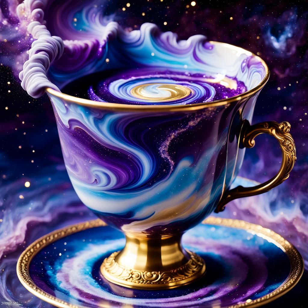 Cosmic Latte Swirl in Surreal Style
