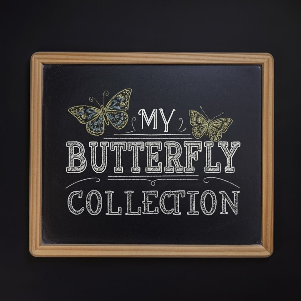 Butterfly Collection Chalkboard Art