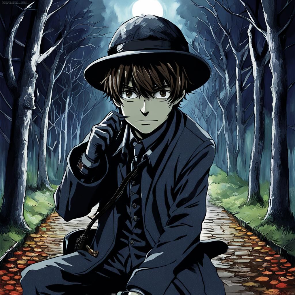 Sherlock Holmes and L Crossover in Anime Style