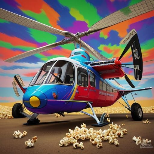 Popcorn Autogyro: 80s Commercial with Glowing Paint