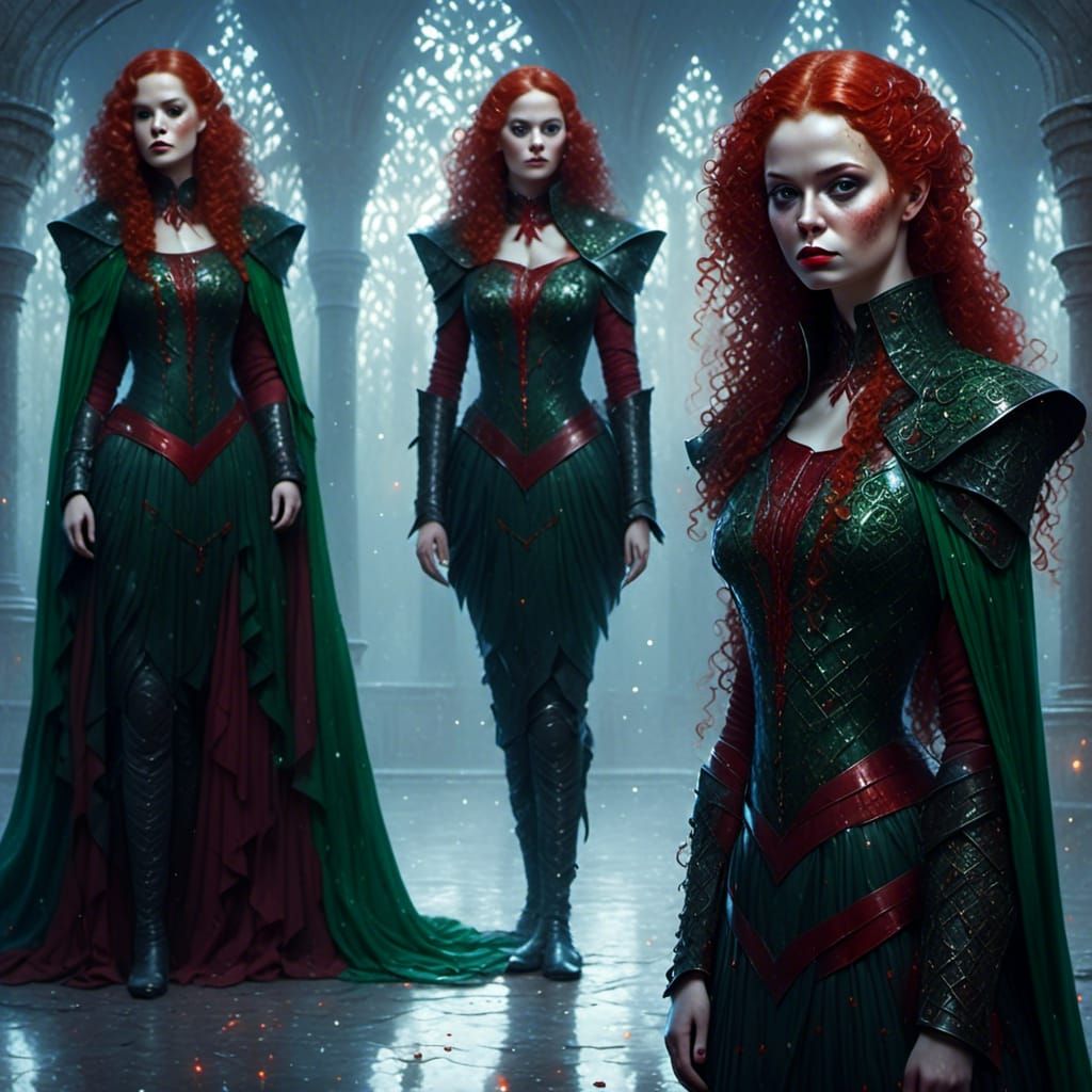 Hyperrealistic Vampiress Portrait in Sci-Fi Style