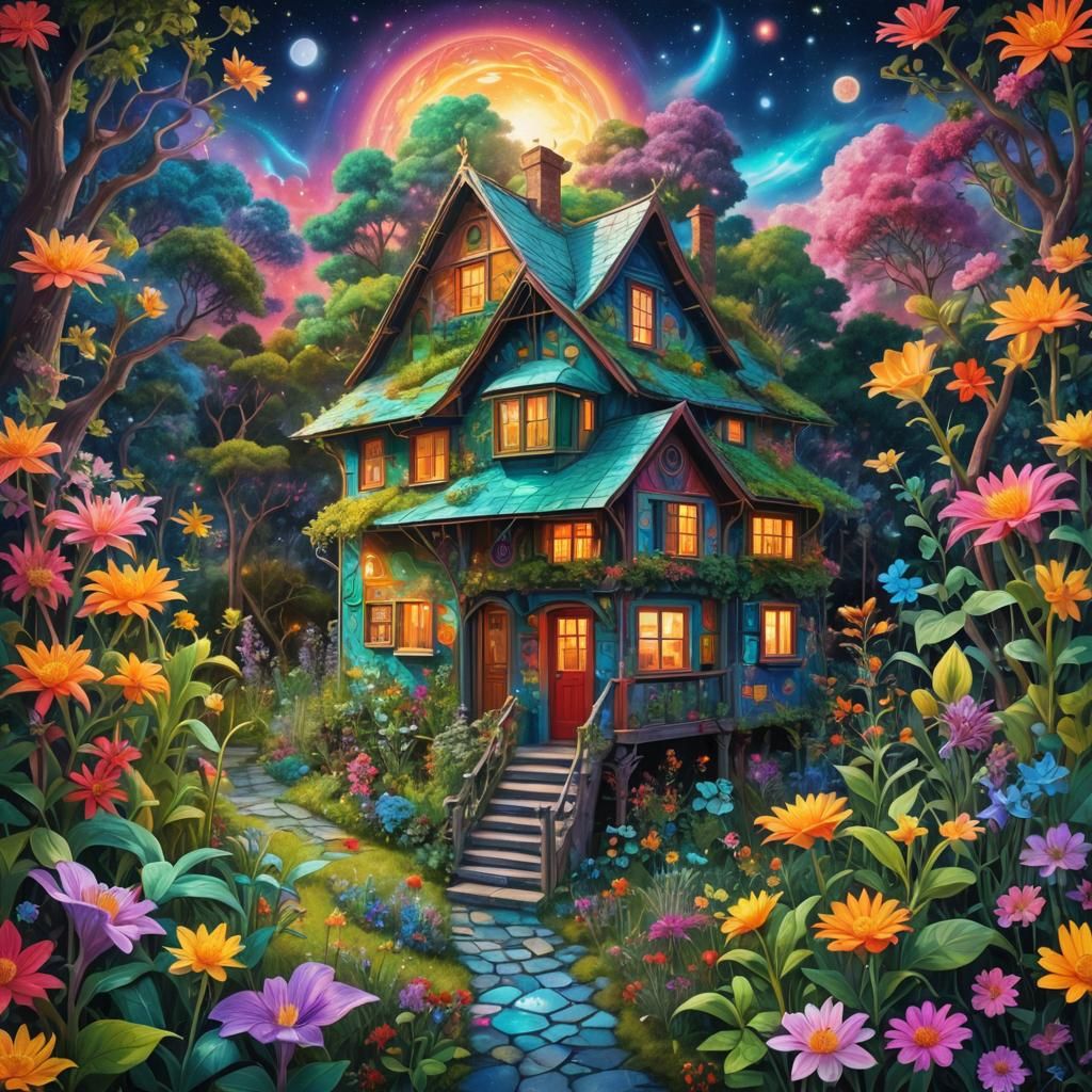 Cosmic Honeysuckle House: A Holographic Astral Dreamscape
