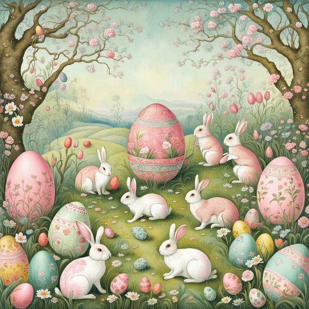 Easter Egg Hunt in Spring: Ukrainian Folk Art