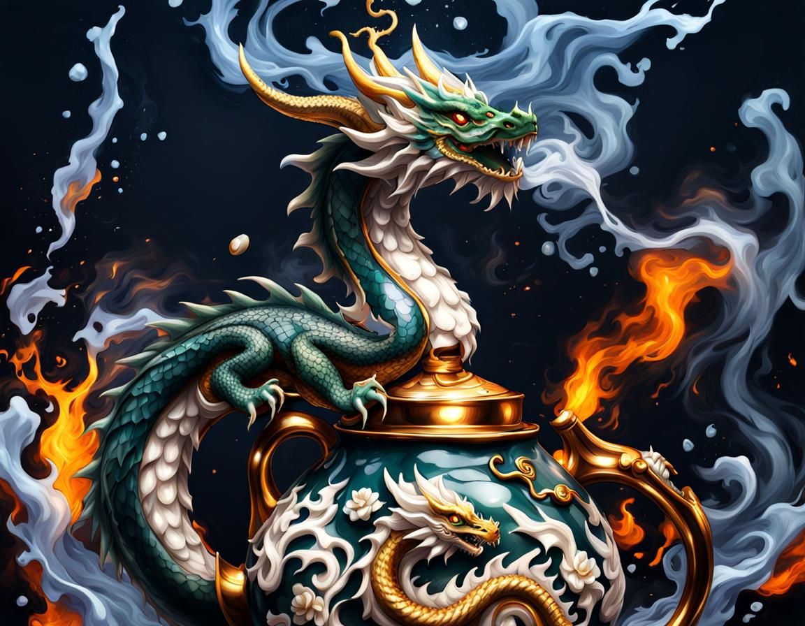 Dragon Teapot in Anime Style