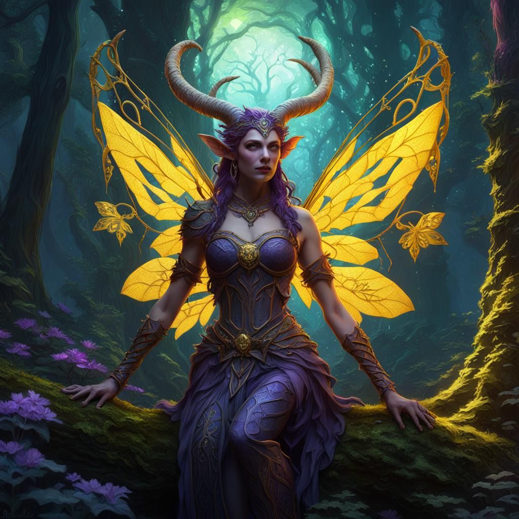 Capricorn Forest Fairy: Dark Fantasy Concept Art