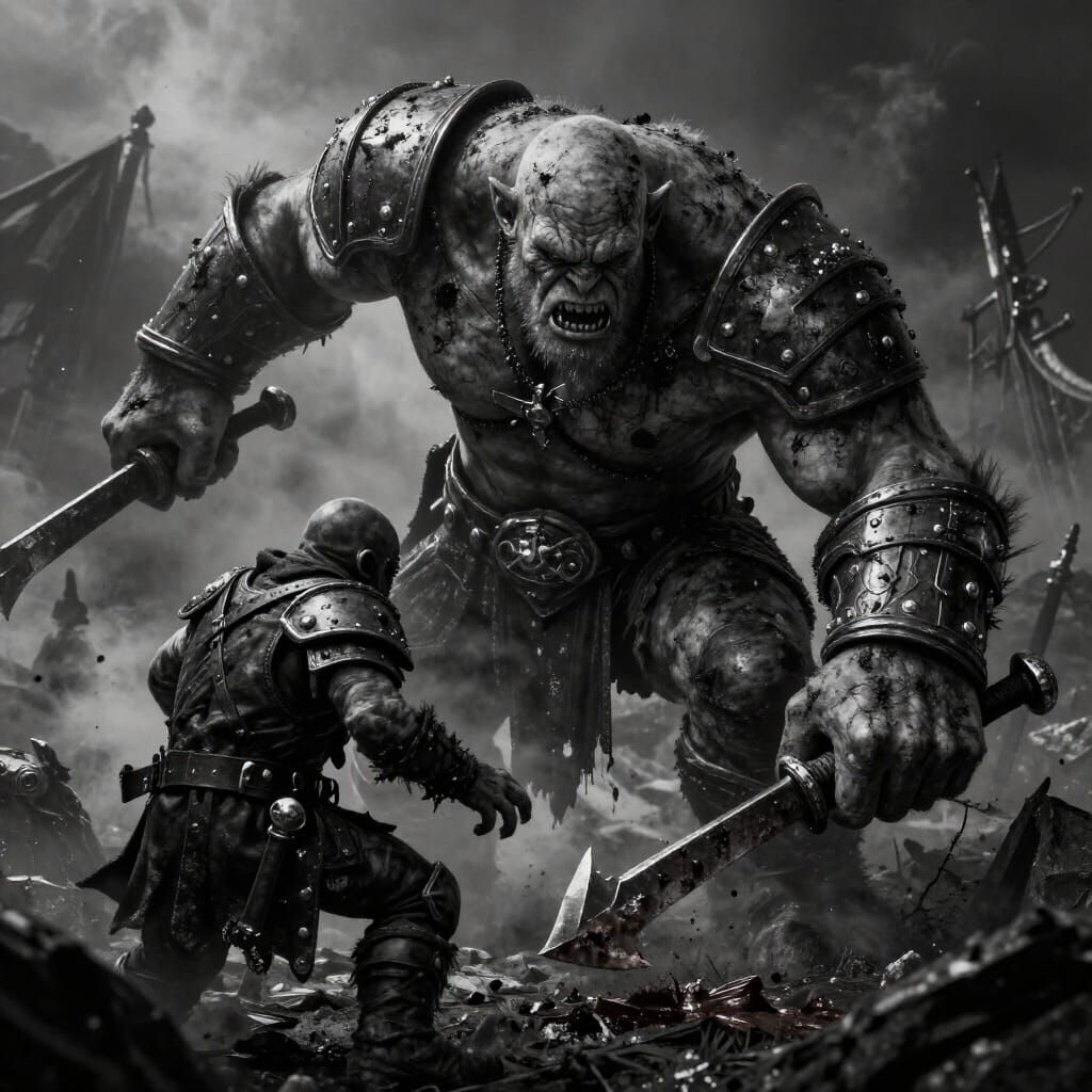 Warhammer Troll Slaying Dwarf on Battlefield