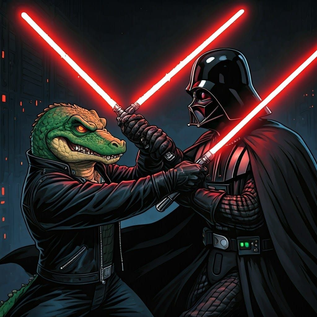 Sleek Rockstar Montgomery Gator Battles Darth Vader in Epic ...