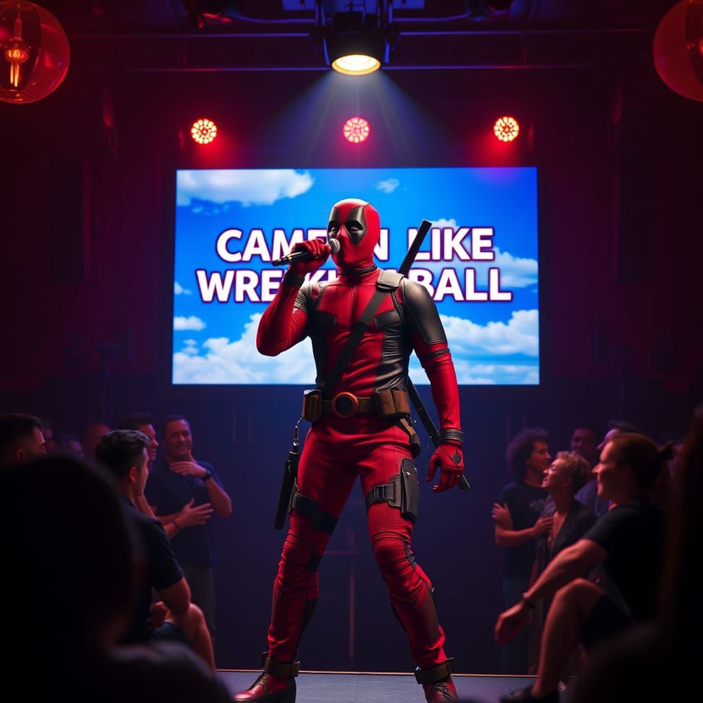 Deadpool's Karaoke Rockstar Moment on Stage