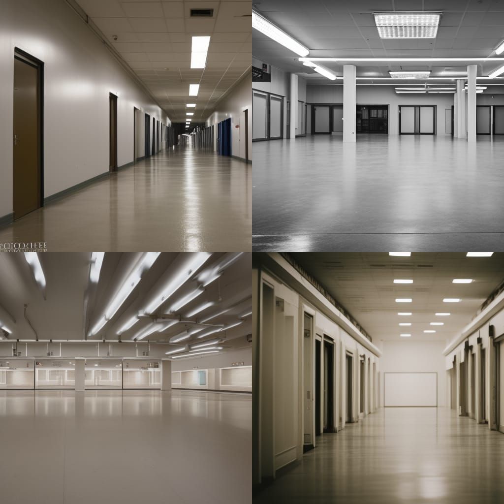 Surreal Empty Mall in Normcore Style