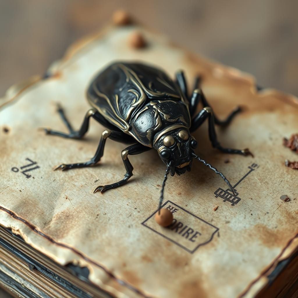 Bronze Cicada Sculpture on Ancient Book